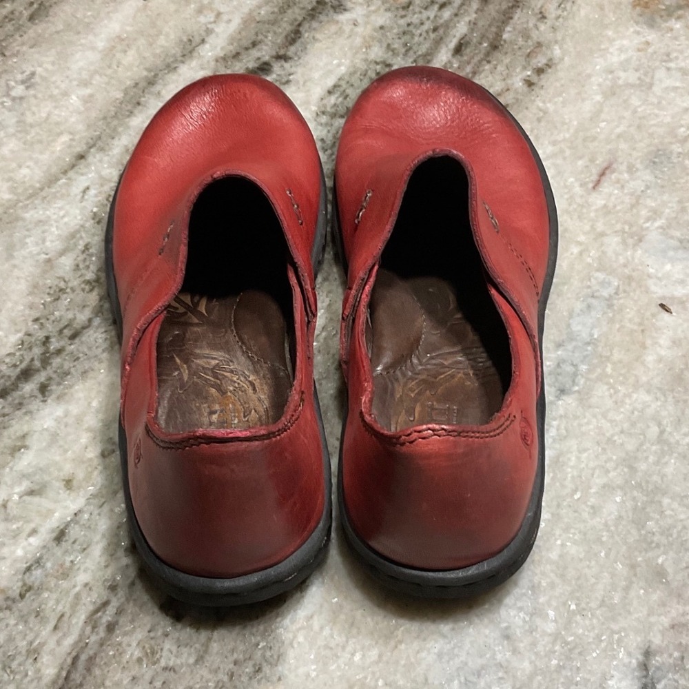 Born Loafers Women 7.5 Red Leather Slip On Comfort Shoes B66805 - Picture 6 of 9